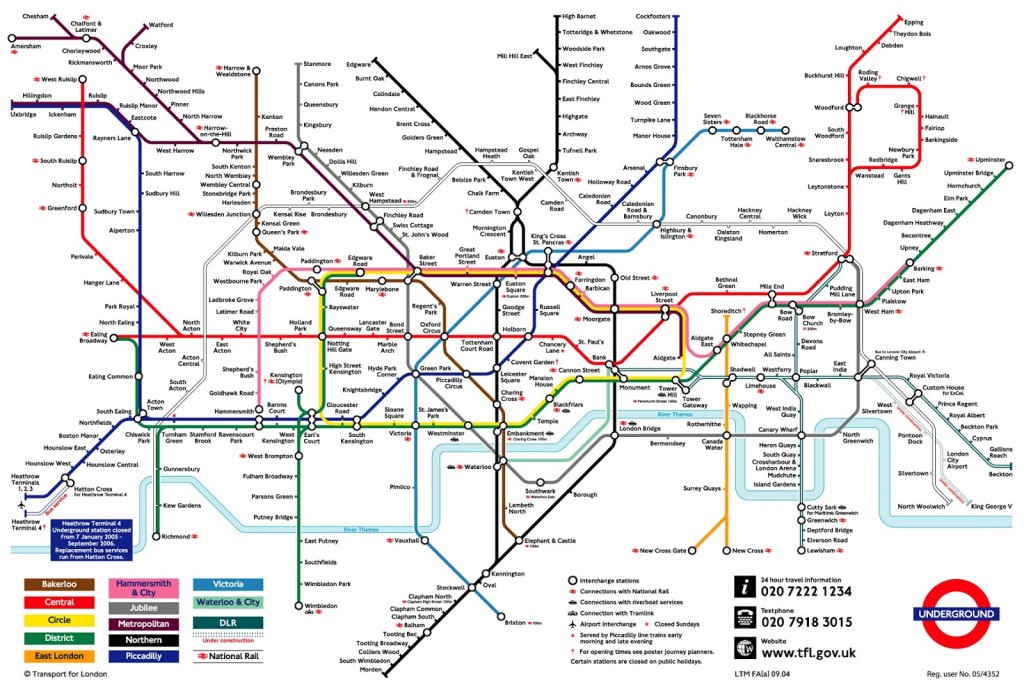 Karta Londons tunnelbana (2004)